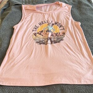 Women's Pink Sleeveless Top